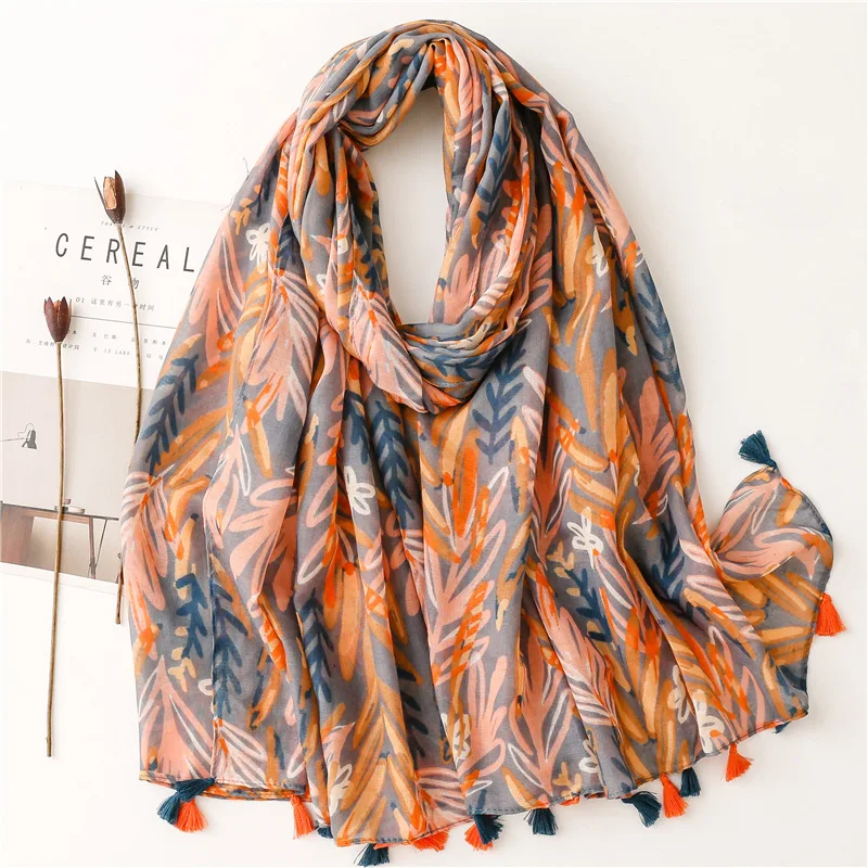 

Women Elegant Viscose Hijab Scarf Autumn Colorful Soft Large Long Shawl Color Protected Neckwear NEW 180x85 cm