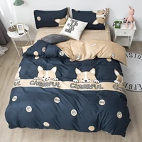 black bedding set 220x240 duvet cover pillowcase 3pcs cartoon dog child quilt cover single double queen king size bed sets