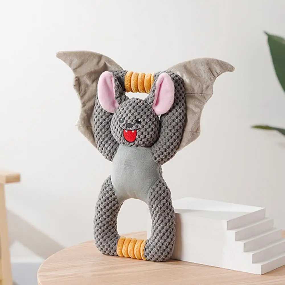 

Durable Dog Molar Toy Bite Resistant Soft Dog Chew Toy Lovely Bat Shape Dog Plush Toy