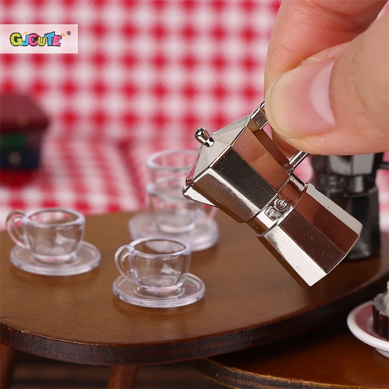 1 Набор 1:12 миниатюрный кукольный домик кофейник металлический чайник Мока горшок