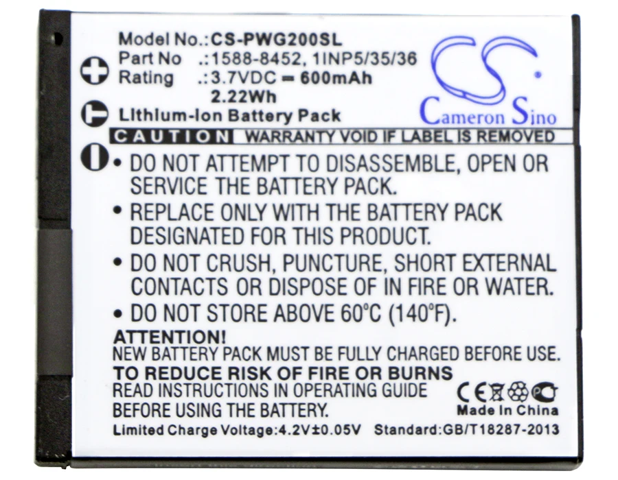 

Cameron Sino 600mAh Battery For Panasonic RP-WFG20 RP-WFG20H RP-WFG20E RP-WFG20E-K 1588-8452 1INP5/35/36