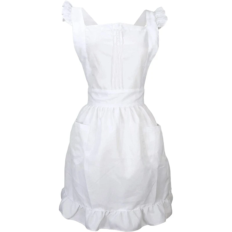 

Регулируемая искусственная кожа в стиле ретро с карманами, фартук горничной, фартук для красивого маникюра, Модный хлопковый фартук принце...