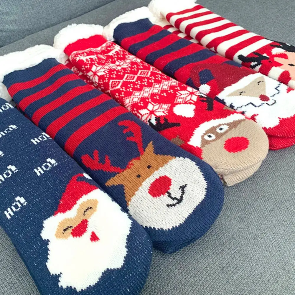 

Chic Indoor Socks Non-shrink Thickened Non-slip Windproof Winter Adults Home Slipper Socks Slipper Socks Feet Protection