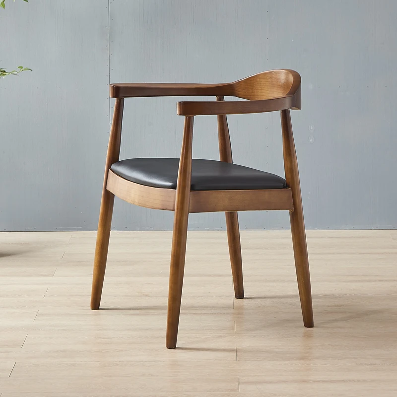 

Nordic Hand Dining Chairs Restaurant Office Mobile Kitchen Leather Cushion Chairs Wooden Sillas De Cocina Balcony Furnitures