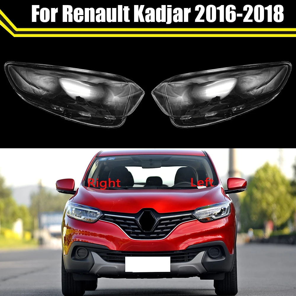 Car Front Headlight Cover For Renault Kadjar 2016 2017 2018 Headlamps Transparent Lampshades Lamp Light Case Lens Glass Shell