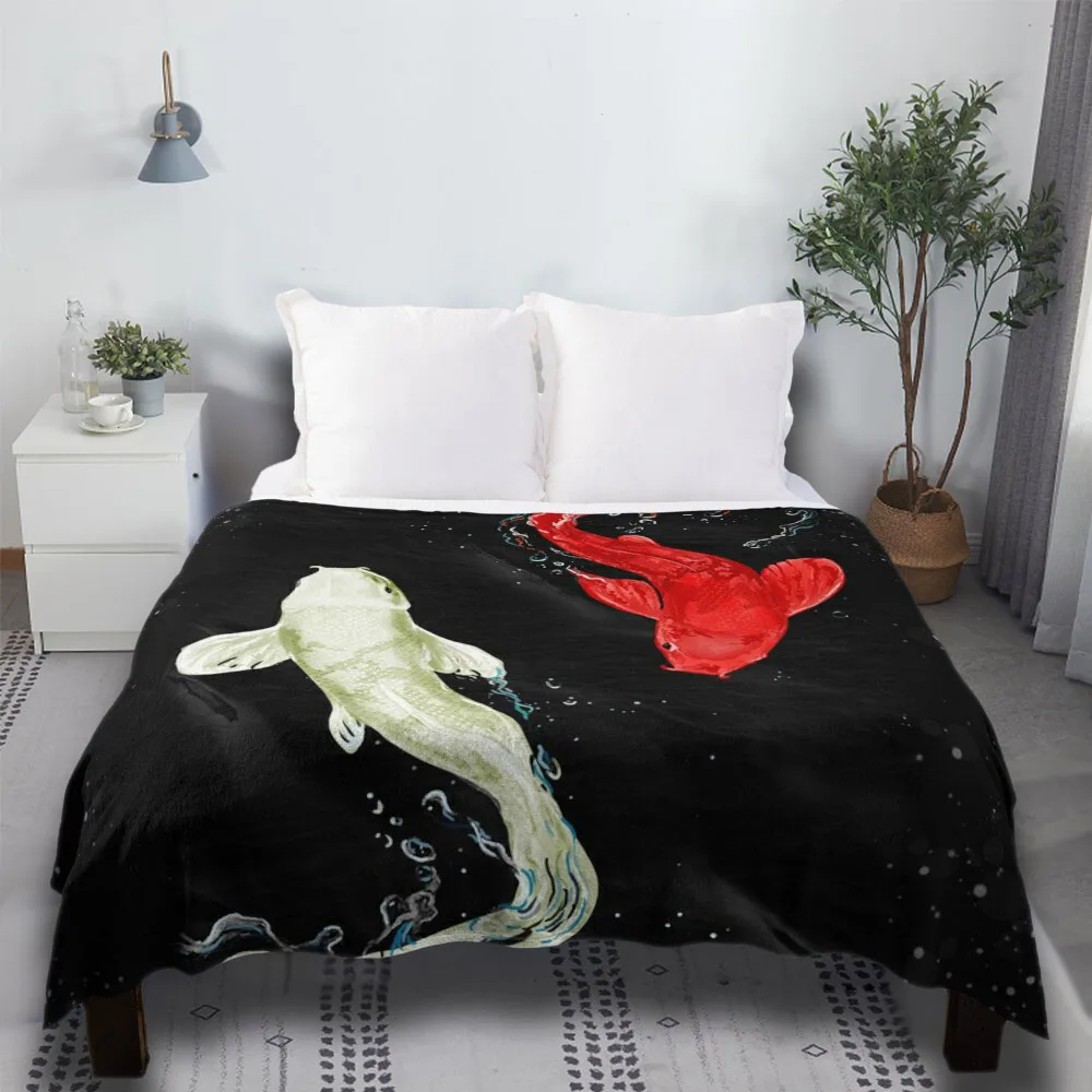 

Koi Fishes Fluffy Cheap Home Decor Designer Bohemian Throw Blanket