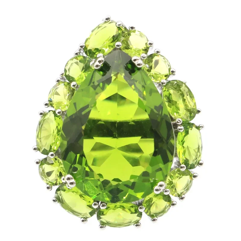 

925 SOLID STERLING SILVER Ring New Statement Rhodolite Garnet Rich Blue Aquamarine Peridot London Blue Topaz Wedding Woman's