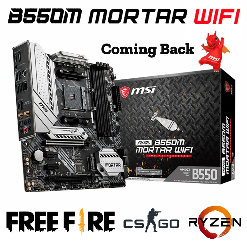 

Материнская плата MSI MAG B550M, Игровая плата с Wi-Fi, материнская плата AM4 AMD Ryzen DDR4 AMD B550, материнская плата AM4 M.2 PCI - E 4,0 AMD B550