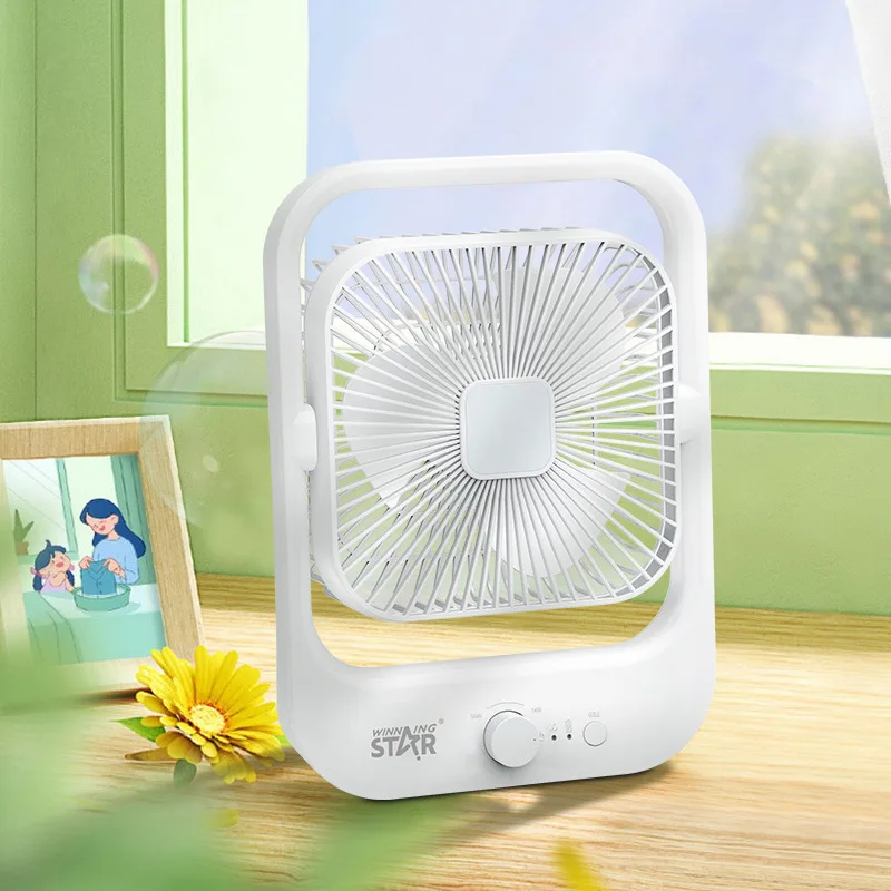 

8inch 3-Speed Adjustment Small Household Portable USB Rechargeable Floor Fan Up and down air supply for Home Outdoor Desktop Fan