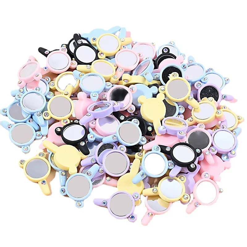 

Resin Mini Mirror Flatback DIY Accessories Craft Embellishments Kawaii Cabochon Jewelry Making Supply Ornament Scrapbook Decor