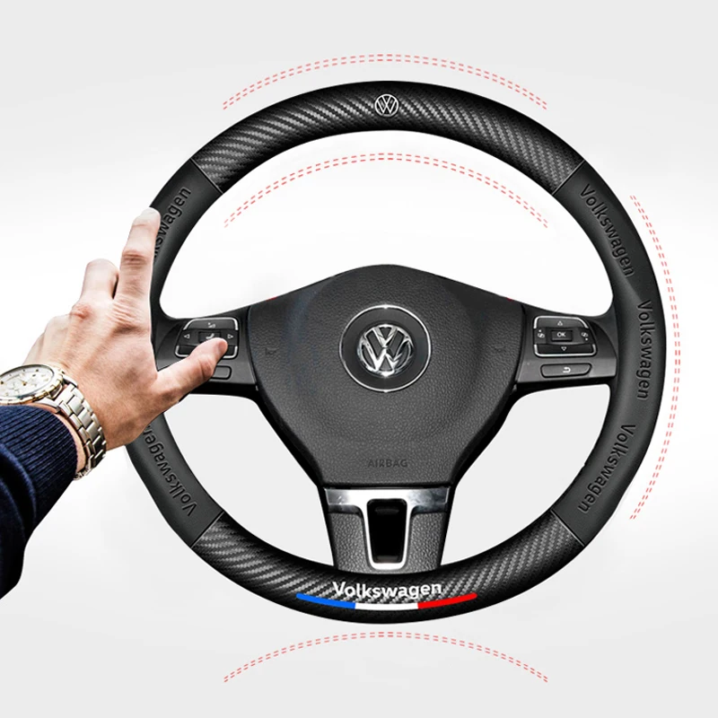 Чехлы рулевого колеса автомобиля противоскользящая искусственная углеродная