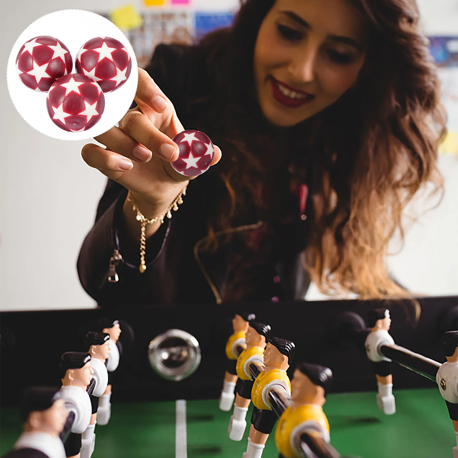 

10 Pcs Tabletop Soccer Balls Desktop Accessories Football Toy Hockey Toys Foosball Game Funny Slingshot Replacement