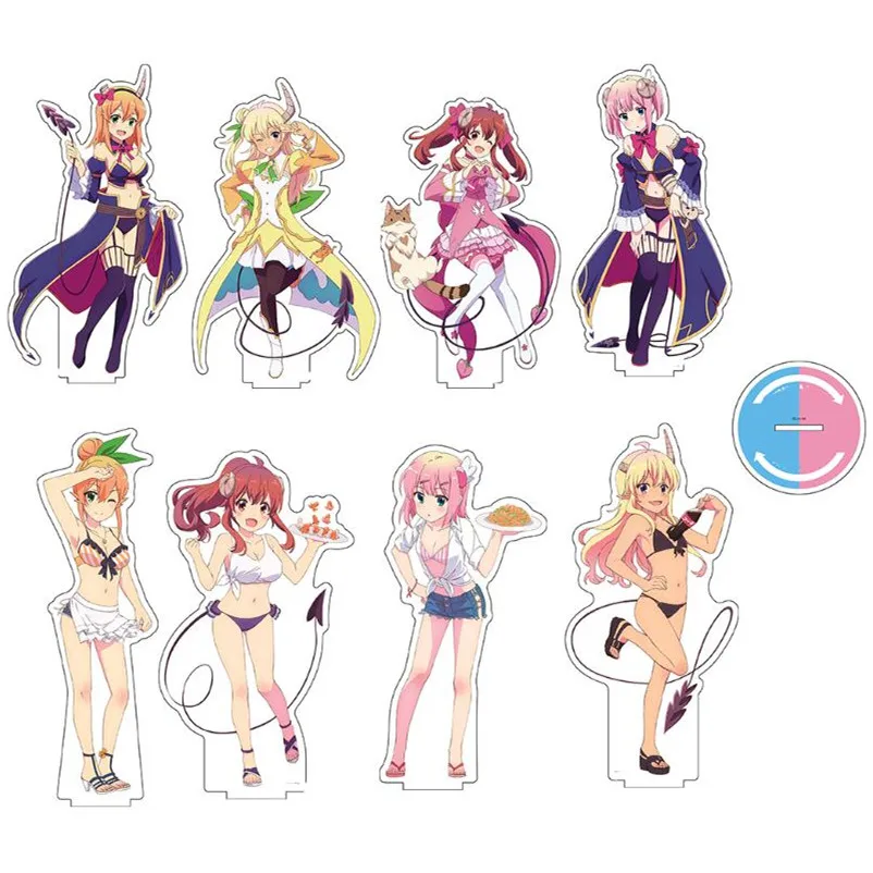 

Anime Machikado Mazoku Figure Standing Doll Mikan Hinatsuki Anri Sata Ryoko Yoshida Acrylic Stand Model Plate Cosplay Toy Gift