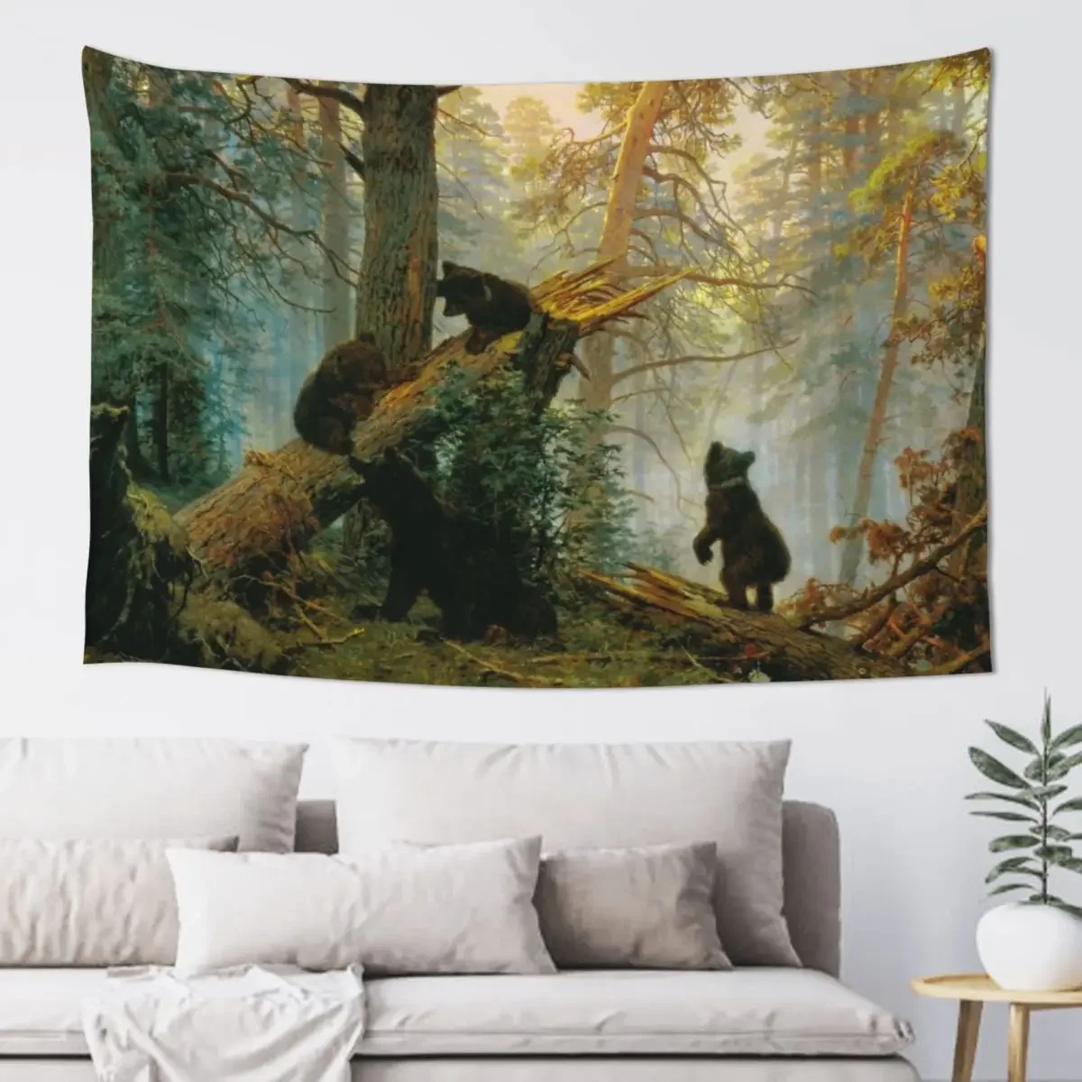 Иван Шишкин Утро в сосновом лесу Гобелен Декор для комнаты Настенный декор