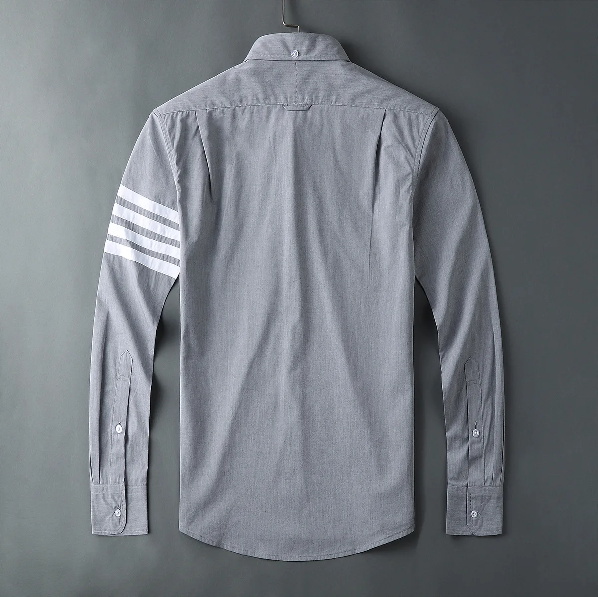 Man Shirt Gentleman Turn Down Collar Poplin Solid  New Shirts Men Slim Gray Long Sleeve Casual Shirt Thin Men's Clothing