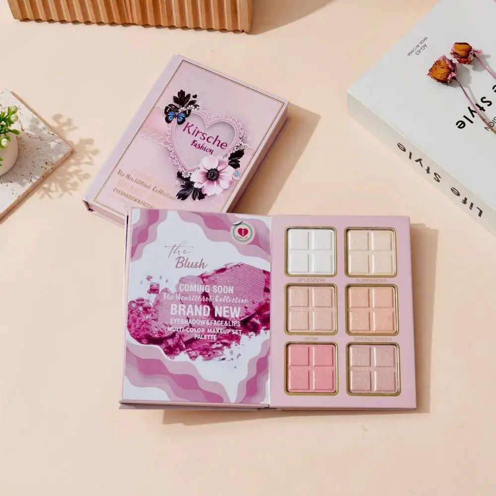 5-слойная Складная палитра теней для век портативная Палетка в форме книги пудра