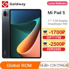 Планшет Xiaomi Mi Pad 5, 6 ГБ ОЗУ 128 Гб ПЗУ256 Гб ПЗУ, процессор Snapdragon 860, экран 5 дюймов 2,5 K, планшет 13 МП, аккумулятор 8720 мАч