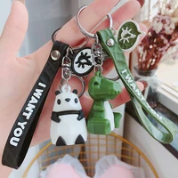 creative keychain silicone keychains women cute bag pendant geometric faceted animals couple cartoon small gift fashion jewelry