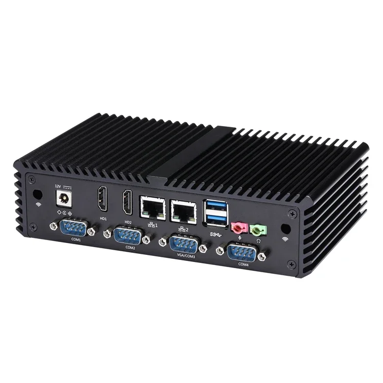 Qotom дешевый мини-ПК core i3 5005U Computadora USB3.0 Dual Lan Mini PC 6 COM RS232 безвентиляторный
