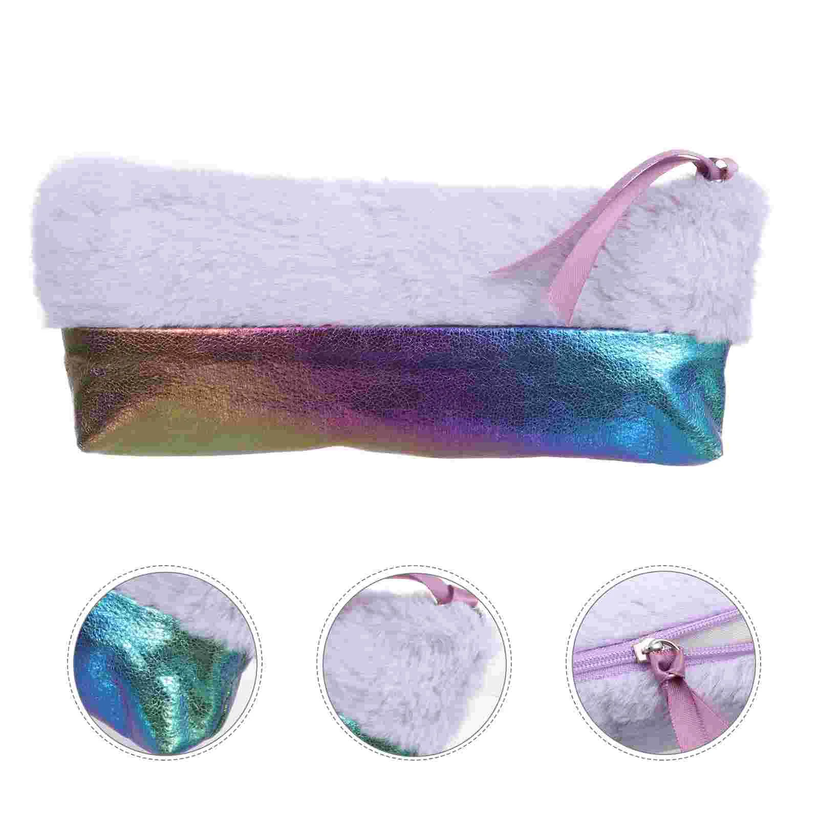 

Pen Stationery Students Holder Pouch Plush Storage School Case Organizer Zipper