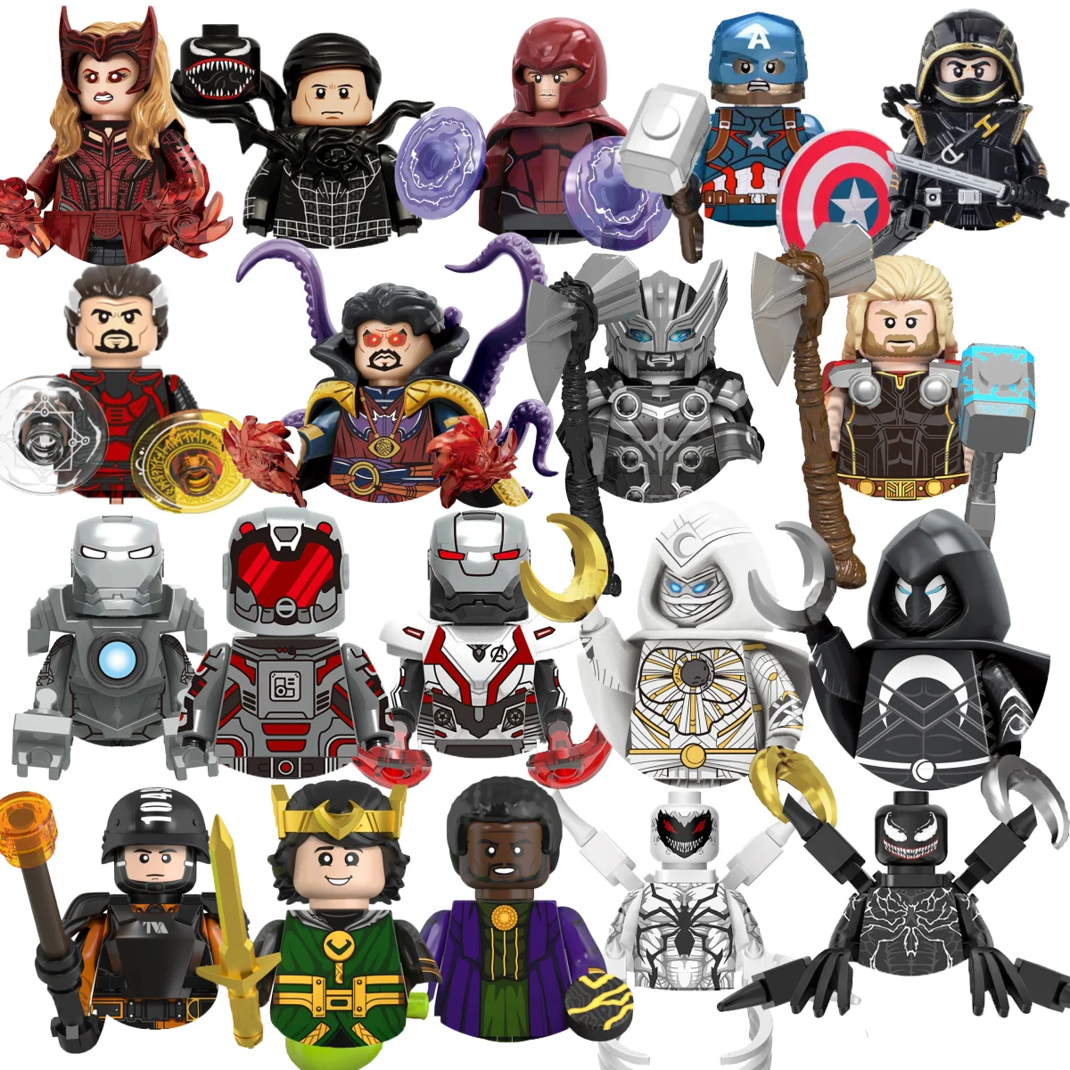 Marvel Thor Venom Moonlight Knight Doctor Strange Iron Man аниме Кирпич строительные блоки подарочная