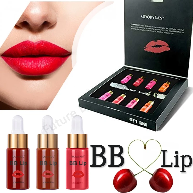 

8ml BB Lips Glow BB Lips Pigment Ampoule Serum Lip Gloss Starter Kit Lip Gloss BB Cream Pigment for Lip Coloring Microneedle