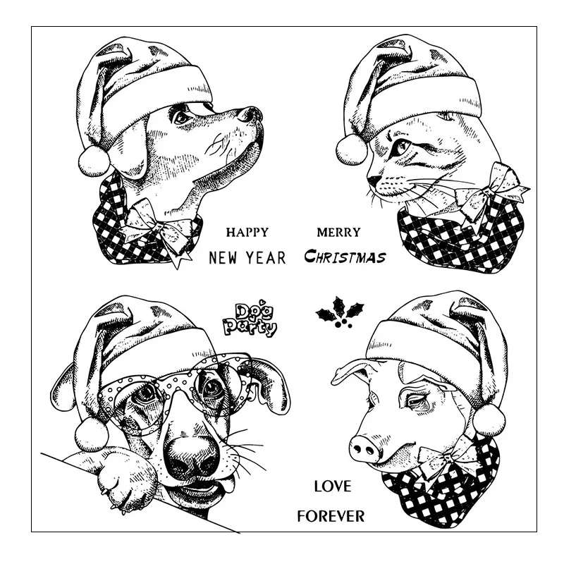

Merry Christmas Happy New Year Transparent Clear Stamps Silicone Seals Roller Stamp for DIY Scrapbooking Photo Album/Card Making