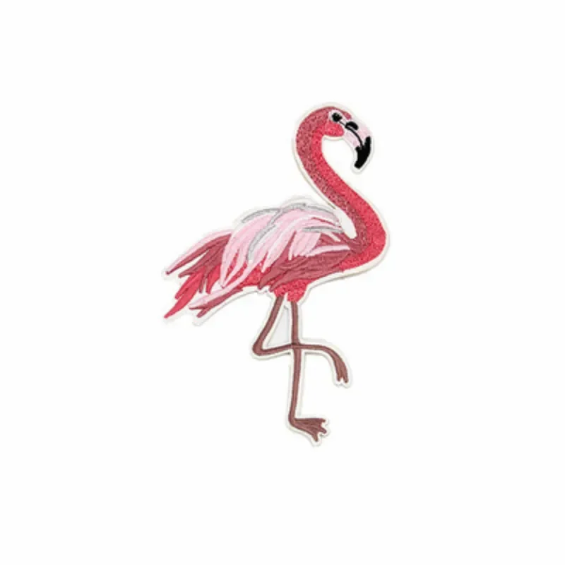 

Flamingo Pink Patches For Clothing Iron On Patches Applique Sticker Backpack Hats Jeans Sewing Accessories 1PC