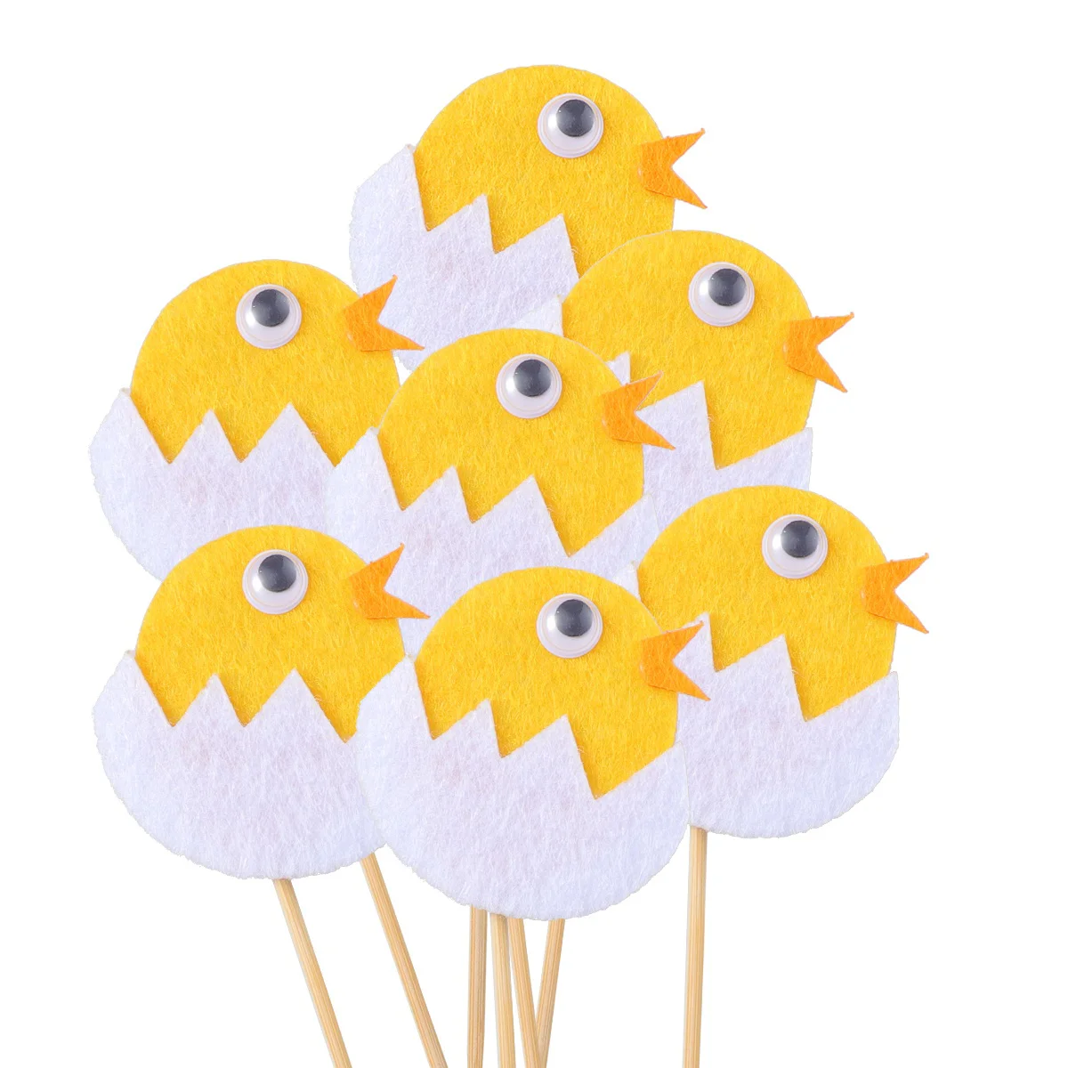 

Cake Toppers Eggs Non-woven Fabric Chicken Cake Inserts Cake Picks Dessert Cards for Easter Party