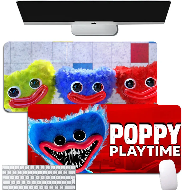 

BANDAI Huggy Wuggy Playtime 80x30cm XL Lockedge Keyboard Mat Students Gamer Desktop Gaming Mouse Pad Office Desk Accessories