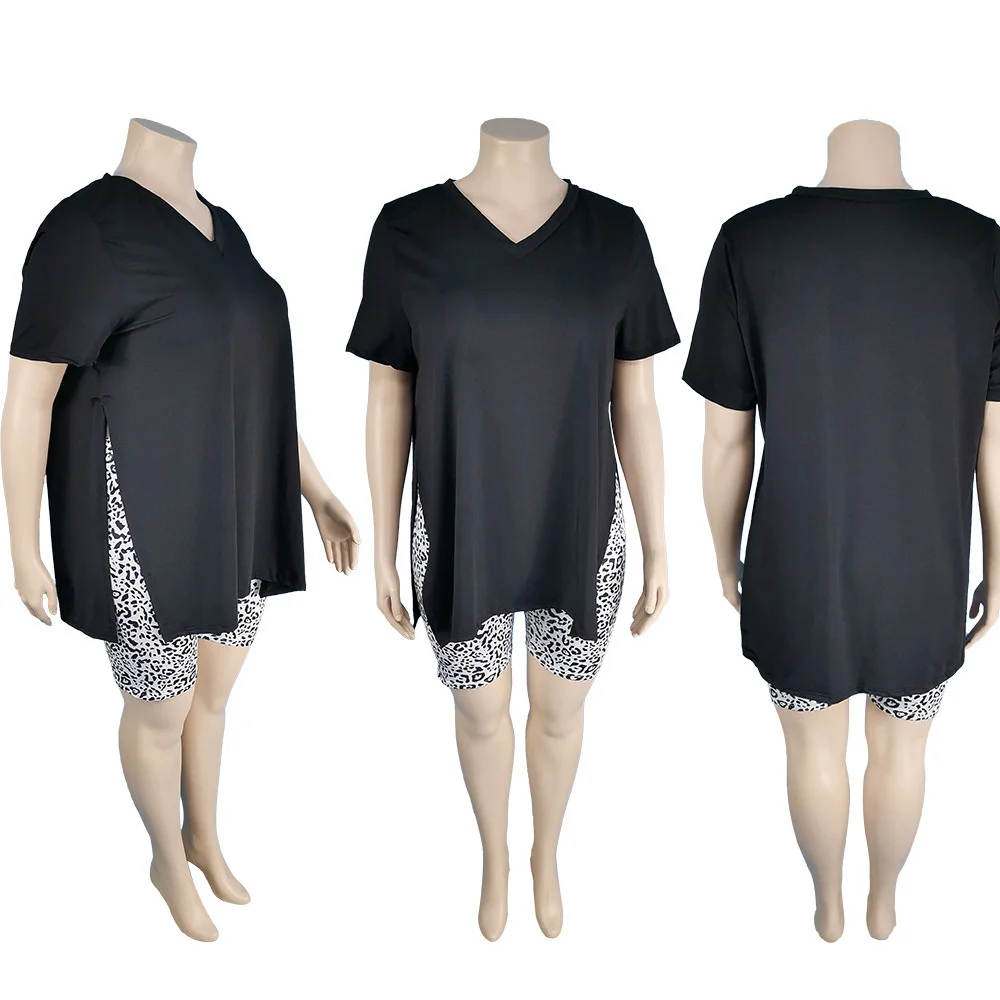 Plus Size 5xl Fashion Shorts Suits o Neck Short Sleeve Plus t Shirt Tee Short Pants Set 2023 Summer Loose Shor 3xl 4xl 5xl 6xl