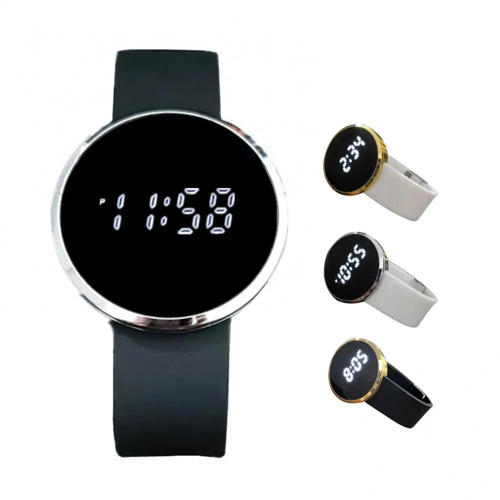 

Unisex Simple Casual LED Electronic Touch Screen Digital Alloy Watch Wristwatch for Men and Women Birthday Valentine's Day Gift