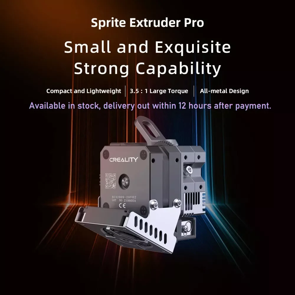 

Creality Sprite Extruder Pro All Metal Dual Gear Feeding Design 3.5:1 Gear Ratio Bowden Extrusion For Ender-3 S1 CR-10 Smart Pro