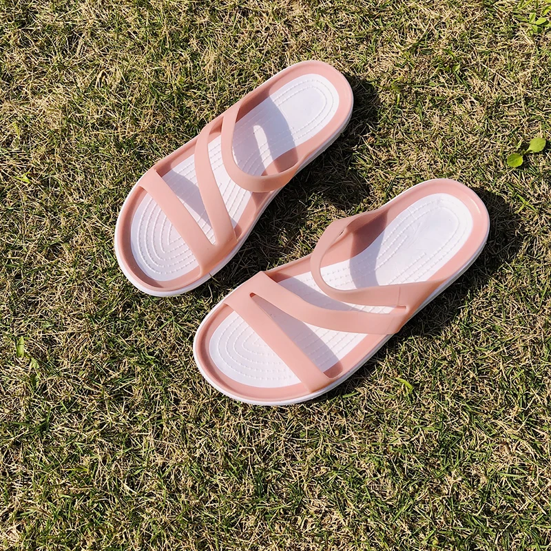 Сандалии без каблука Женские однотонные Повседневные тапочки из ЭВА женские