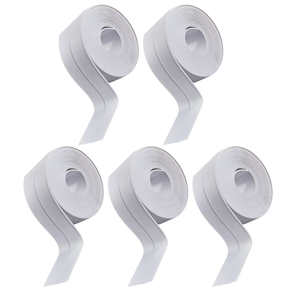 

5 Rolls Sticky Adhesive Caulk Tape Water Proof Tub Sealer Strip Self Whiteout Peel Toilet Around Caulking Bathroom