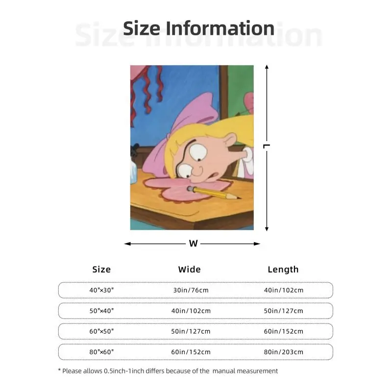 Флисовое одеяло на заказ с изображением героев аниме Эй-Арнольд комедия Helga Pataki