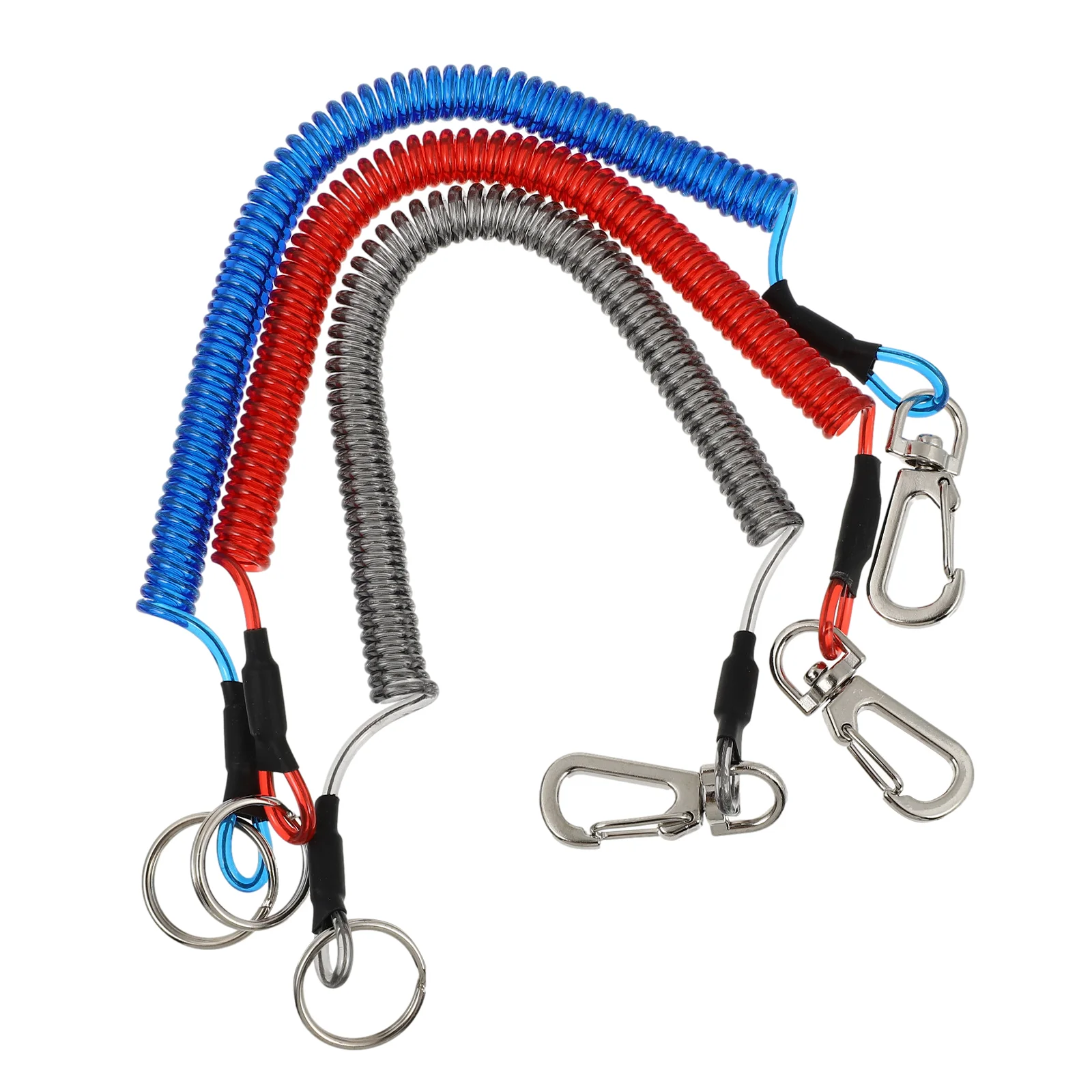 

6pcs Retractable Coiled Tether Trailer Cable Trailer Cable Lanyard Breakaway Trailer Cable