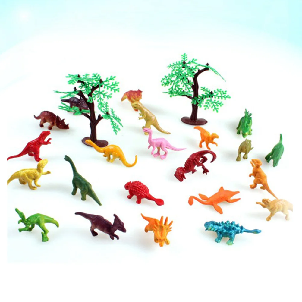 

Миниатюрные реалистичные игрушечные динозавры, 24 шт., фигурки для детей и малышей с деревьями (2, 2, 2 динозавра и 2 шт.