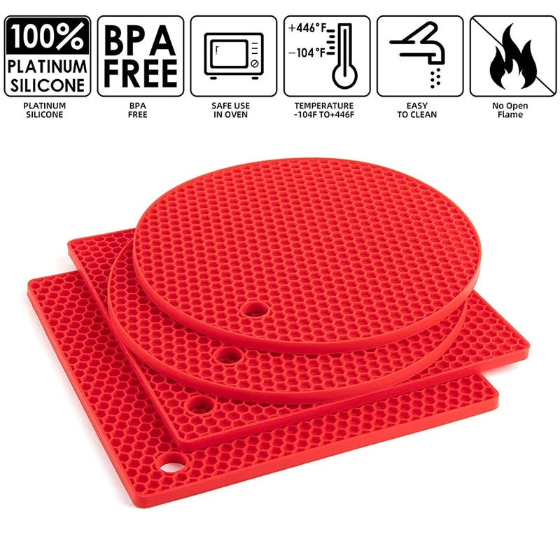 

Silicone Trivet Mats Pot Holder Hot Pads Plate Gripper Garlic Peeler Drying Mat Coaster Multipurpose Kitchen Supplies Non-Slip