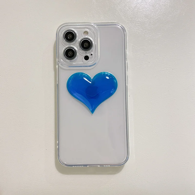 Прозрачный защитный чехол для IPhone 13 11 12 Pro Max с 3D градиентом и любовным сердечником