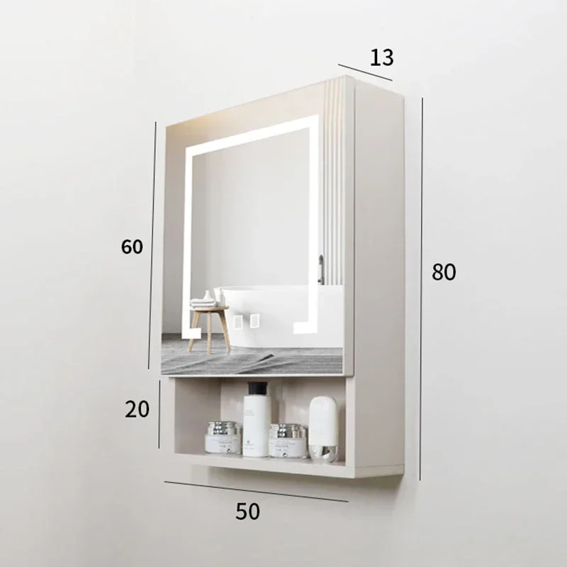 Умный шкафчик с зеркалом для ванной комнаты туалетной из алюминиевого сплава