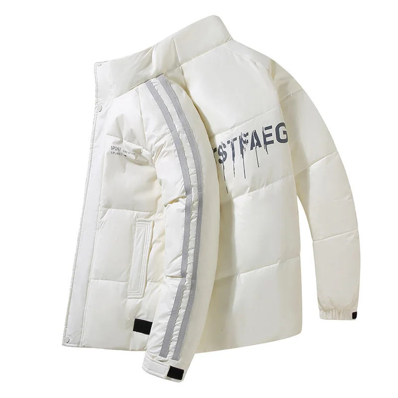

Men's jacket 2023 winter live broadcast stand collar coat cold proof warm white duck down thickened top