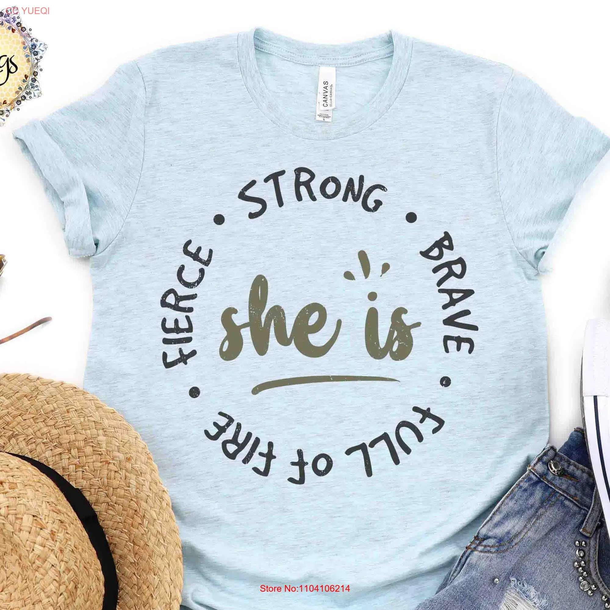 Футболка с надписью She is Strong Brave Fierce and Full of Life Christian стих 31 длинным или коротким