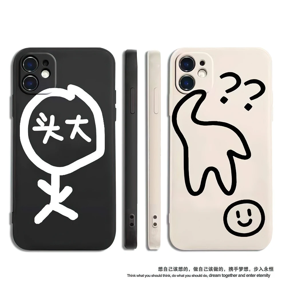

Phone Case For iPhone 11 12 13 Pro MAX Mini 6 7 8 6S Plus X XR XS SE 2020 Creative Funny Villain Liquid Silicone Funda BackCover