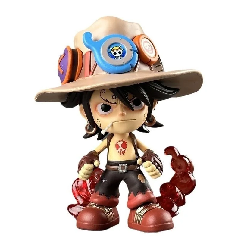 One Piece Q Version Ace Аниме Фигурки Portgas D 16 см Фигурка ПВХ Gk Статуя Модель Куклы