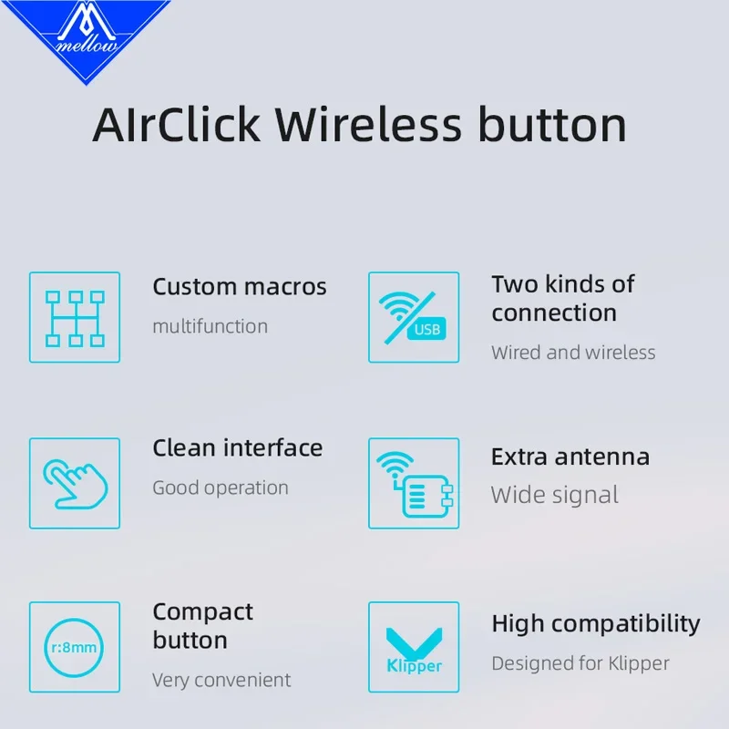 Мягкая кнопка Airclick аксессуары для 3D-принтеров Klipper быстрый контроль сделай сам