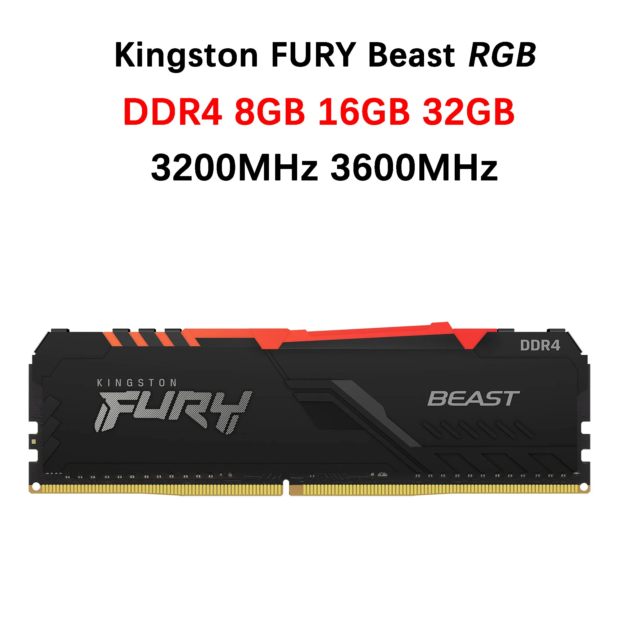 

Kingston FURY Beast DDR4 RAM RGB 8GB 16GB 32GB 3200MHz 3600MHz Desktop AMD Intel CPU Motherboard Memory RAMs 288 PIN 1.35V