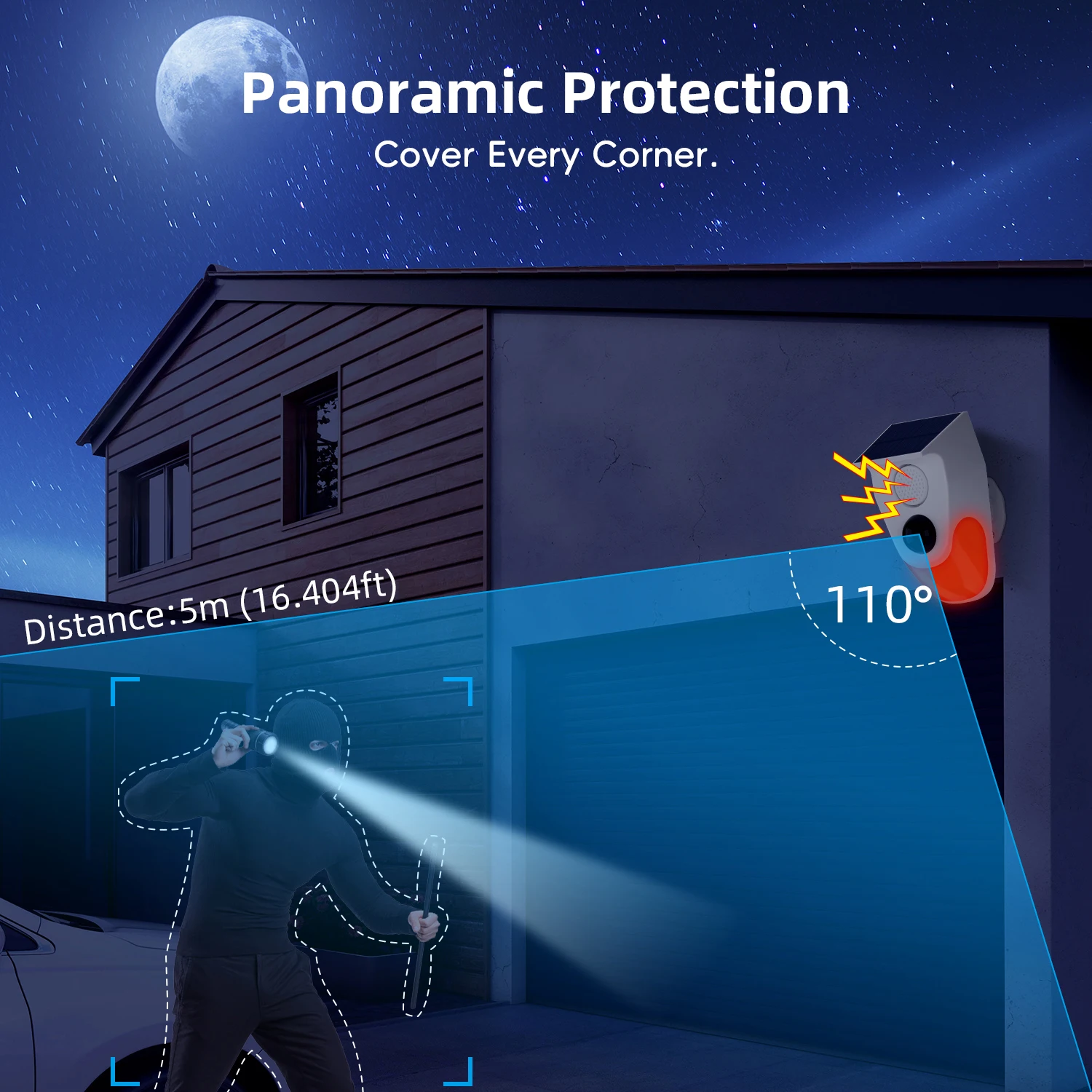 Наружный Датчик Движения На Солнечной Энергии Детектор Сигнализации С Внешней