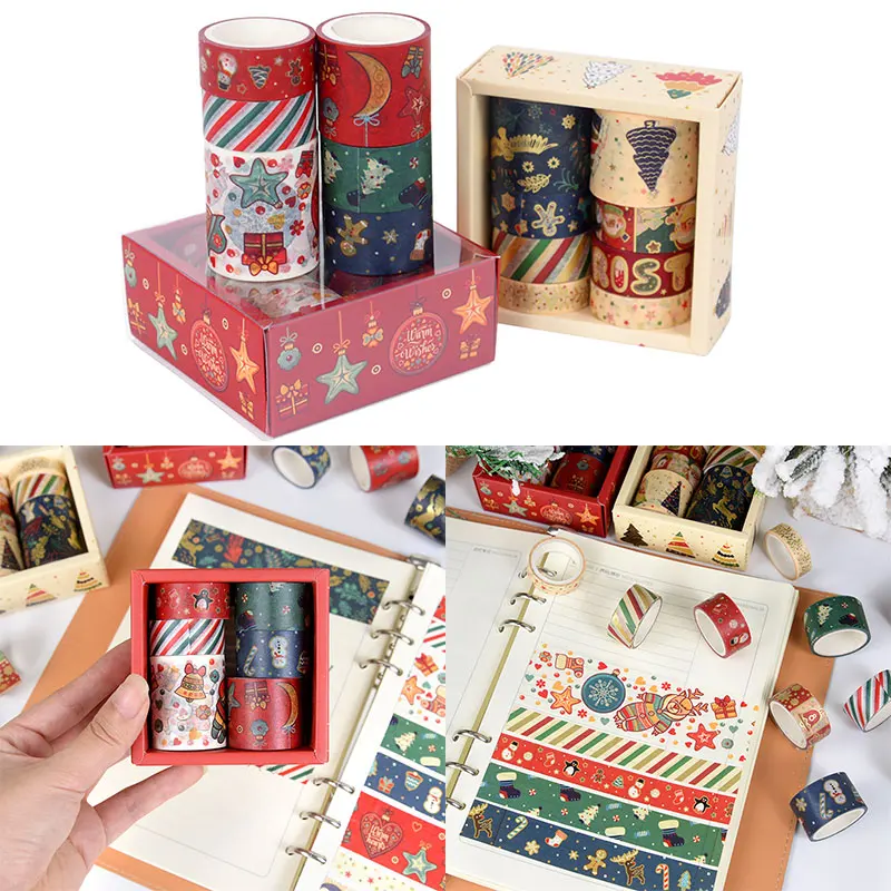 

Merry Christmas Tape Gift Packaging Tape Sticker Christmas Decorations For Home Kids Gift Navidad Scrapbook Supplies