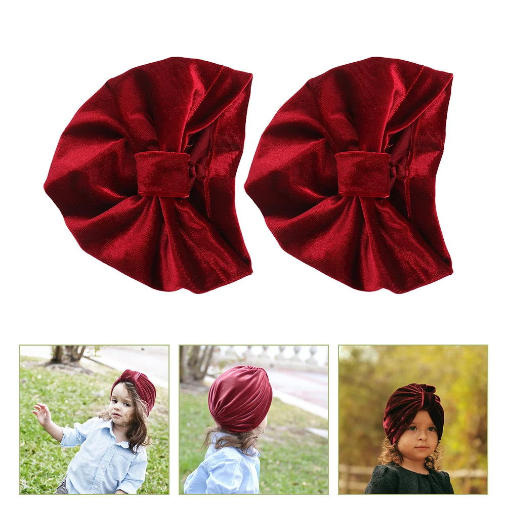 

Baby Turban Hat Headband Kids Toddler Newborn Beanie Head Girl Headwraps Cotton Wrap Wraps Hats Headbands Golden India Girls